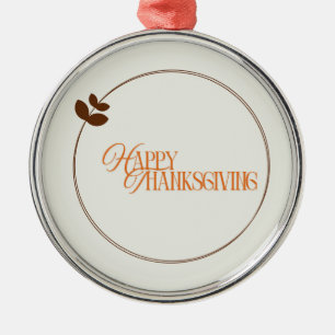 Frohes Erntedankfest-Text-Blattkreis Ornament Aus Metall