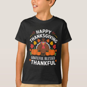 Frohes Erntedankfest Truthahn Dankbar Gesegnet Dan T-Shirt
