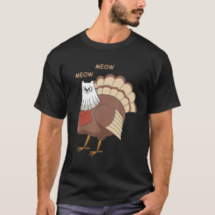 Frohes Erntedankfest Truthahn Falsches Kätzchen Ka T-Shirt