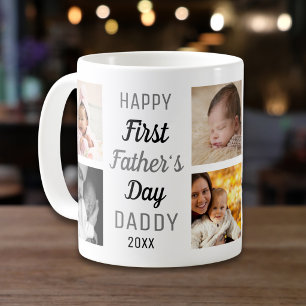 Frohes erstes Vatertag Daddy 8 Foto Collage   Kaffeetasse