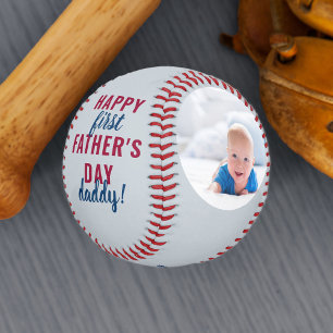Frohes erstes Vatertags-Daddy 2 Foto Grau Baseball
