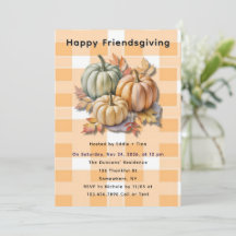 Frohes Friendsgiving-Kürbisse & Herbstlaub