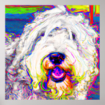 Frohes Frohes Frohes altes englisches Sheepdog-Pos