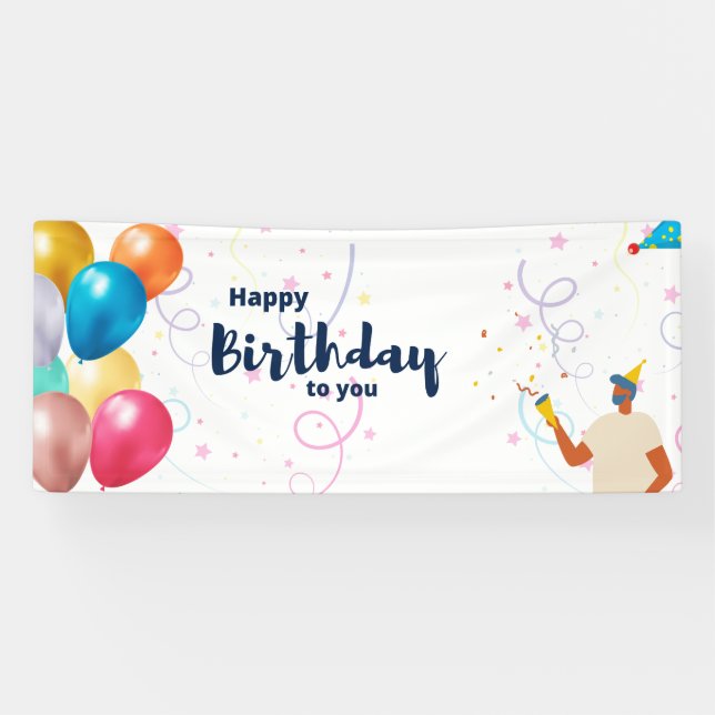 Frohes Geburtstagsfest Banner (Horizontal)