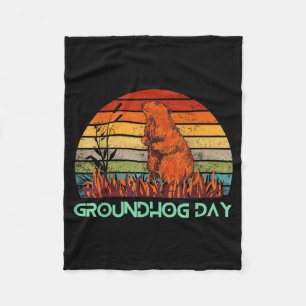 Frohes Groundhog Day 2023 Liebhaber Kostüm Lustige Fleecedecke