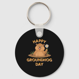 Frohes Groundhog Day 2025 passendes Familien-Team Schlüsselanhänger