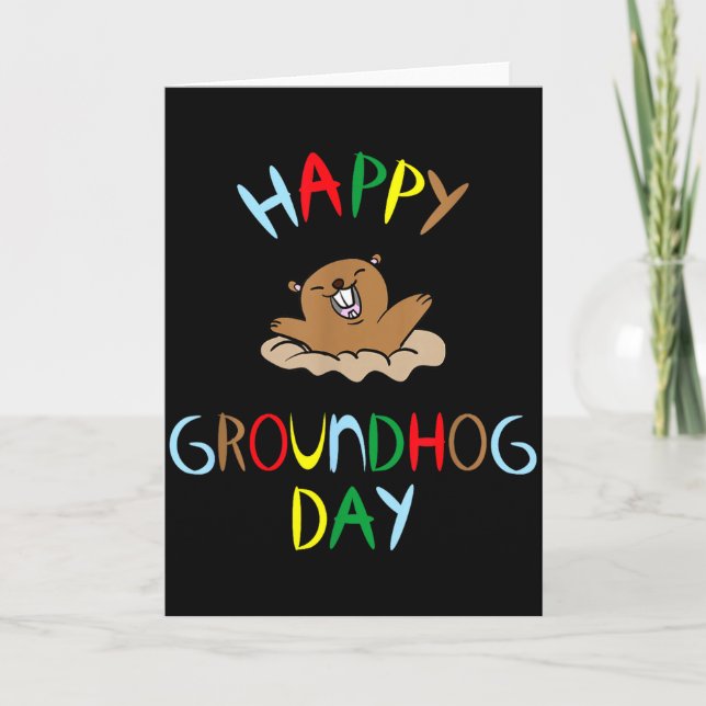 Frohes Groundhog Day 2026  Karte (Vorderseite)