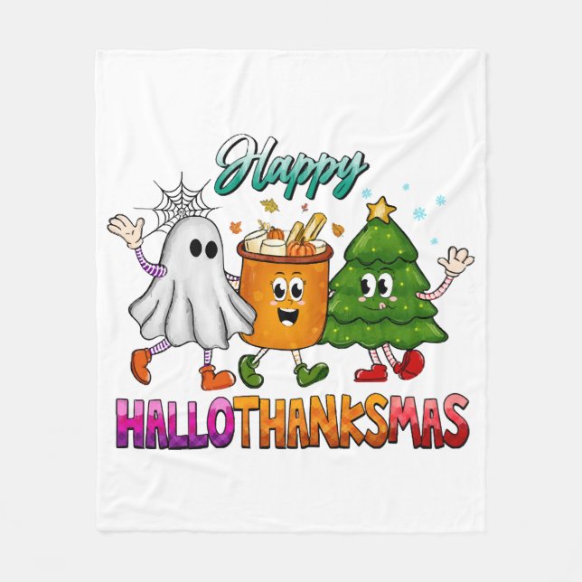 Frohes Hallothanksmas Fleecedecke (Vorderseite)