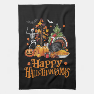 Frohes Hallothanksmas Frohes Halloween Erntedankfe Geschirrtuch