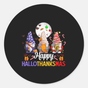Frohes Hallothanksmas Gnome Liebhaber Halloween Fr Runder Aufkleber
