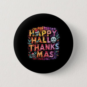 Frohes Hallothanksmas Halloween Erntedankfest Chri Button