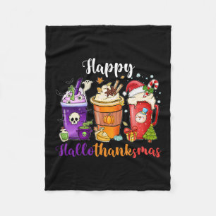 Frohes Hallothanksmas Halloween Erntedankfest Chri Fleecedecke