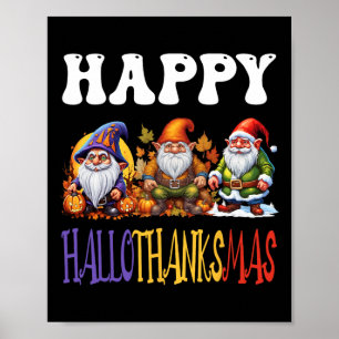 Frohes Hallothanksmas Halloween Erntedankfest Chri Poster