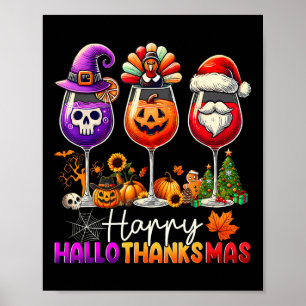 Frohes Hallothanksmas Halloween Erntedankfest Weih Poster