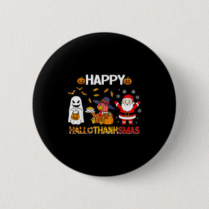 Frohes Hallothanksmas Lustiger Halloween-Erntedank Button