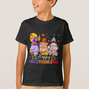 Frohes Hallothanksmas Nilpferd Liebhaber Halloween T-Shirt