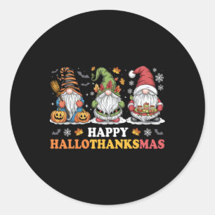 Frohes Hallothanksmas-Shirt Halloween Erntedankfes Runder Aufkleber