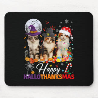 Frohes Hallothanksmas Süße Katzen Halloween Ernted Mousepad