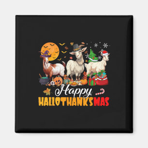 Frohes Hallothanksmas Ziege Halloween Erntedankfes Magnet