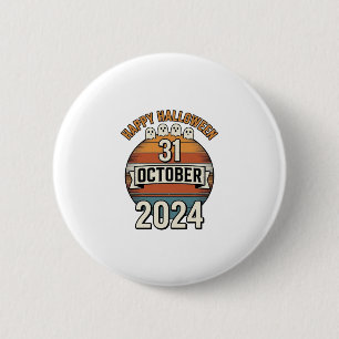 Frohes Halloween 31. Oktober Vintage-Geister-Desig Button
