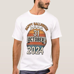 Frohes Halloween 31. Oktober Vintage-Geister-Desig T-Shirt
