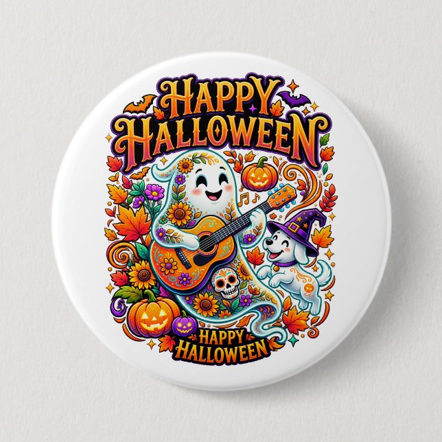 frohes Halloween Button (Vorderseite)