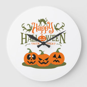 Frohes Halloween - Cooles Halloween Große Wanduhr