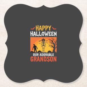 Frohes Halloween Enkel Skelett Kürbis Untersetzer