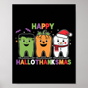 Frohes Halloween Erntedankfest Weihnachten Frohes Poster