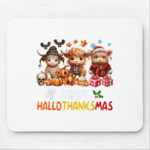 Frohes Halloween Erntedankfest Weihnachten Kuh Fei Mousepad