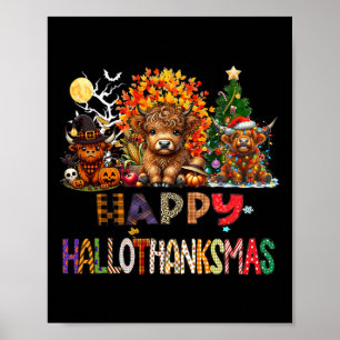 Frohes Halloween Erntedankfest Weihnachten Kuh Fei Poster