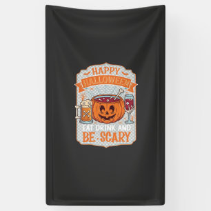 Frohes Halloween Essen Trinken Sei Gruselig Kürbis Banner