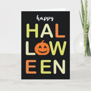 Frohes Halloween Fett farbenfrohe Buchstaben auf s Karte