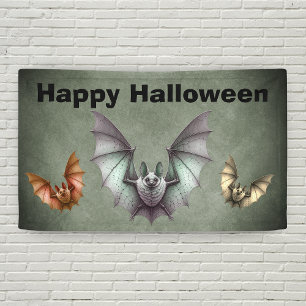 Frohes Halloween Fliegende Gruselige Fledermäuse G Banner