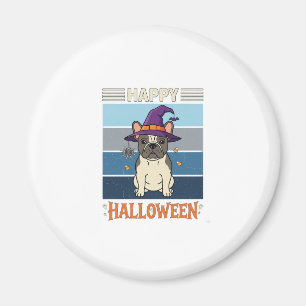 Frohes Halloween Französische Bulldogge Hexe Spinn Magnet