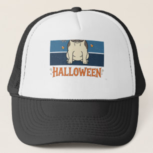 Frohes Halloween Französische Bulldogge Hexe Spinn Truckerkappe