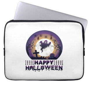 Frohes Halloween Geist Fledermäuse Spinnen_1 Laptopschutzhülle