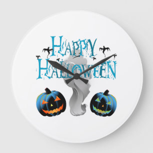 Frohes Halloween-Gespenst -Halloween-Kostüm Kürbis Große Wanduhr