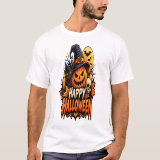 Frohes Halloween Gruseliger Kürbis Geister und Ver T-Shirt
