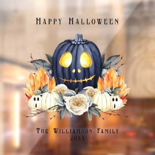 Frohes Halloween Gruseliger Samhain Kürbisse Krist Fensteraufkleber