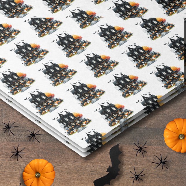 Frohes Halloween Gruseliges Muster Seidenpapier (Happy Halloween Spooky Pattern Tissue Paper)