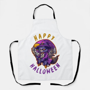 Frohes Halloween Halloween Hexe Katze Schürze