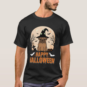 Frohes Halloween Hexen Pug Mondlicht T-Shirt