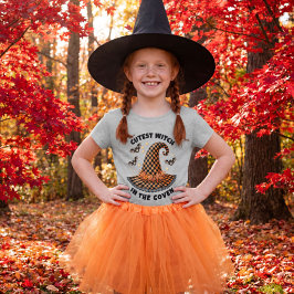 Frohes Halloween Hexenhut Orange & Schwarzer Gingh T-Shirt