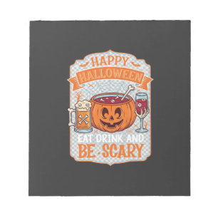 Frohes Halloween Iss Trinke Sei Gruselig Kürbis Ke Notizblock