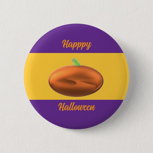 Frohes Halloween Kürbis  Button (Vorderseite)