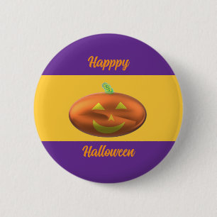Frohes Halloween Kürbis Button