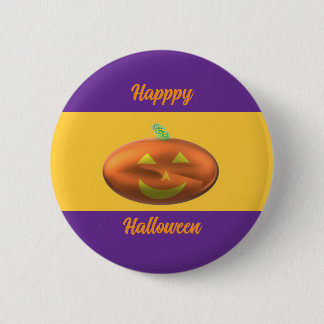 Frohes Halloween Kürbis Button