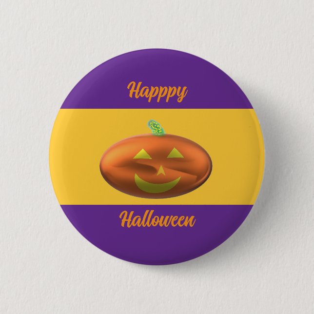 Frohes Halloween Kürbis  Button (Vorderseite)