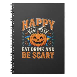Frohes Halloween Kürbis Essen Trinken Sei Gruselig Notizblock